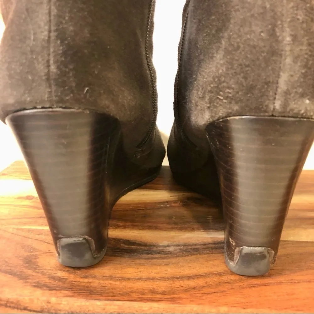 Kenneth Cole Reaction Triple Flirt Suede Wedge Boot 8.5 Brown - Image 6