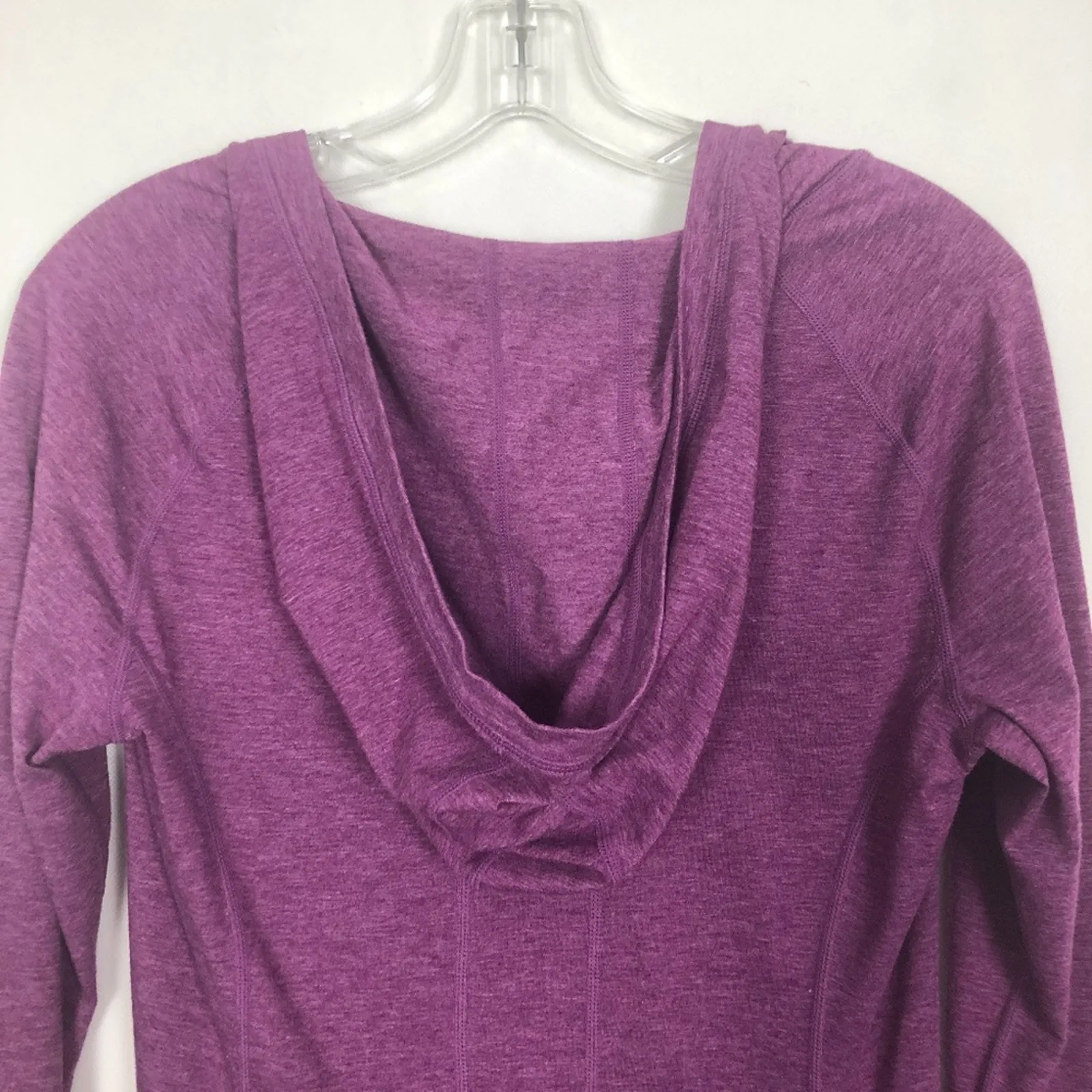 Zella Long Sleeve Scoop Neck Hooded Purple Athletic Top Size S - Image 7