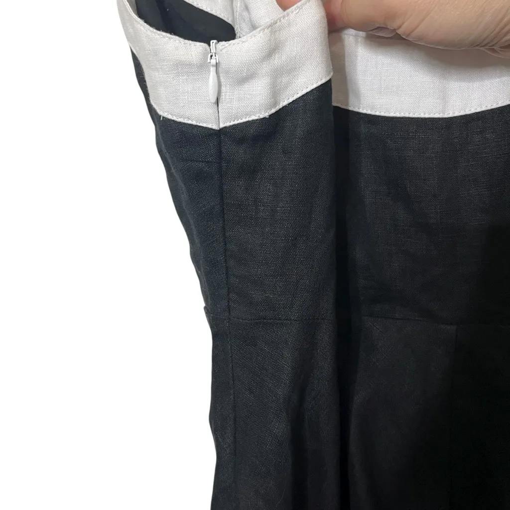 Dissh NWT Carter Black Linen Midi Dress White Trim Square Neck Women’s Size 6 - Image 9