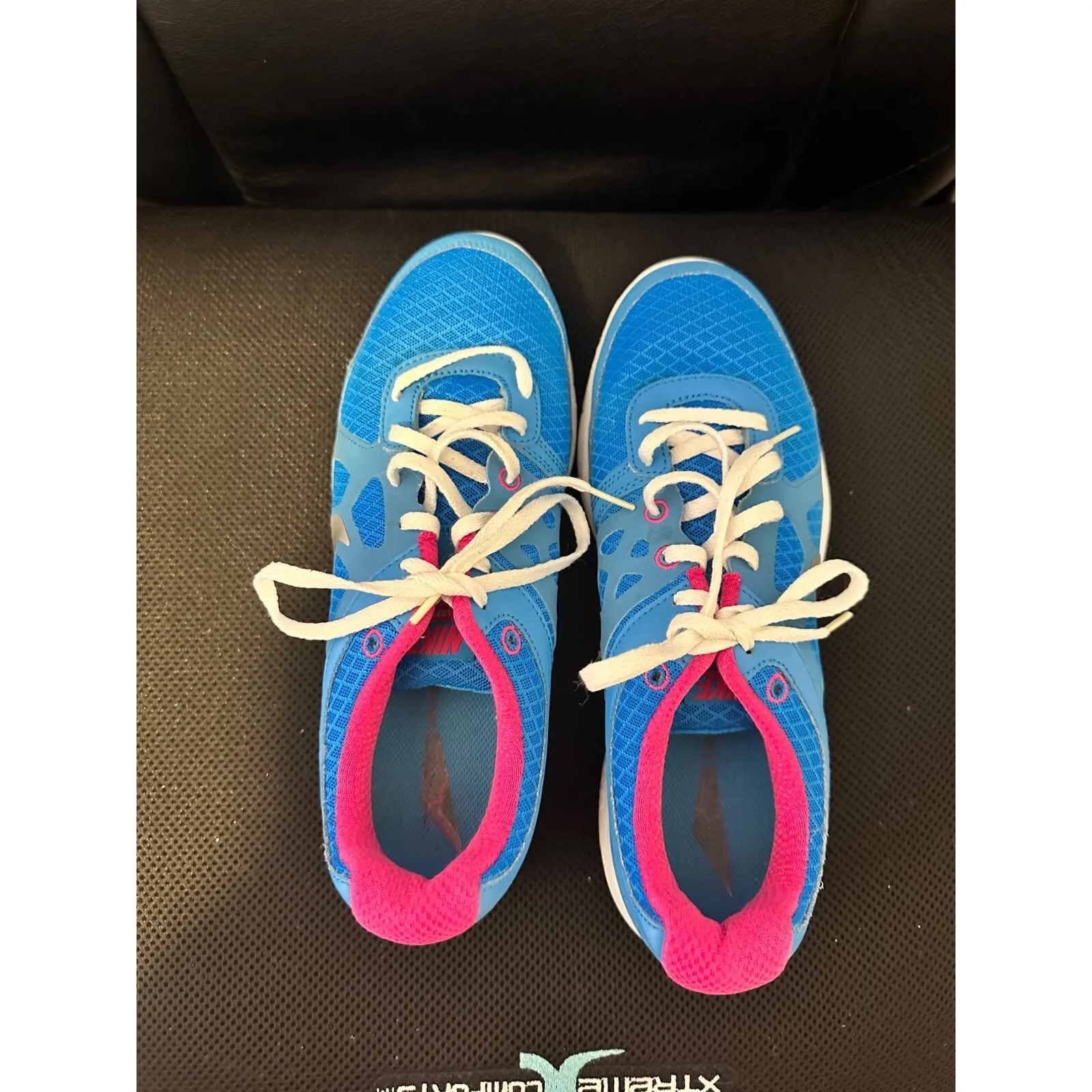 Nike Lunarlon Running‎ Shoes Blue Silver Hot Pink White 488164-400 Womens Sz 9 - Image 3
