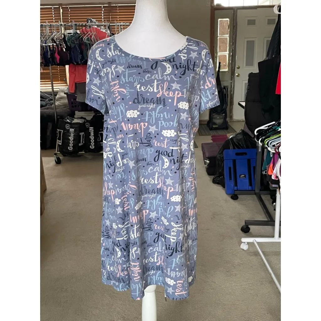 Women's Secret Treasures Blue Pink Sleepwear Pajama Dress S - Image 2