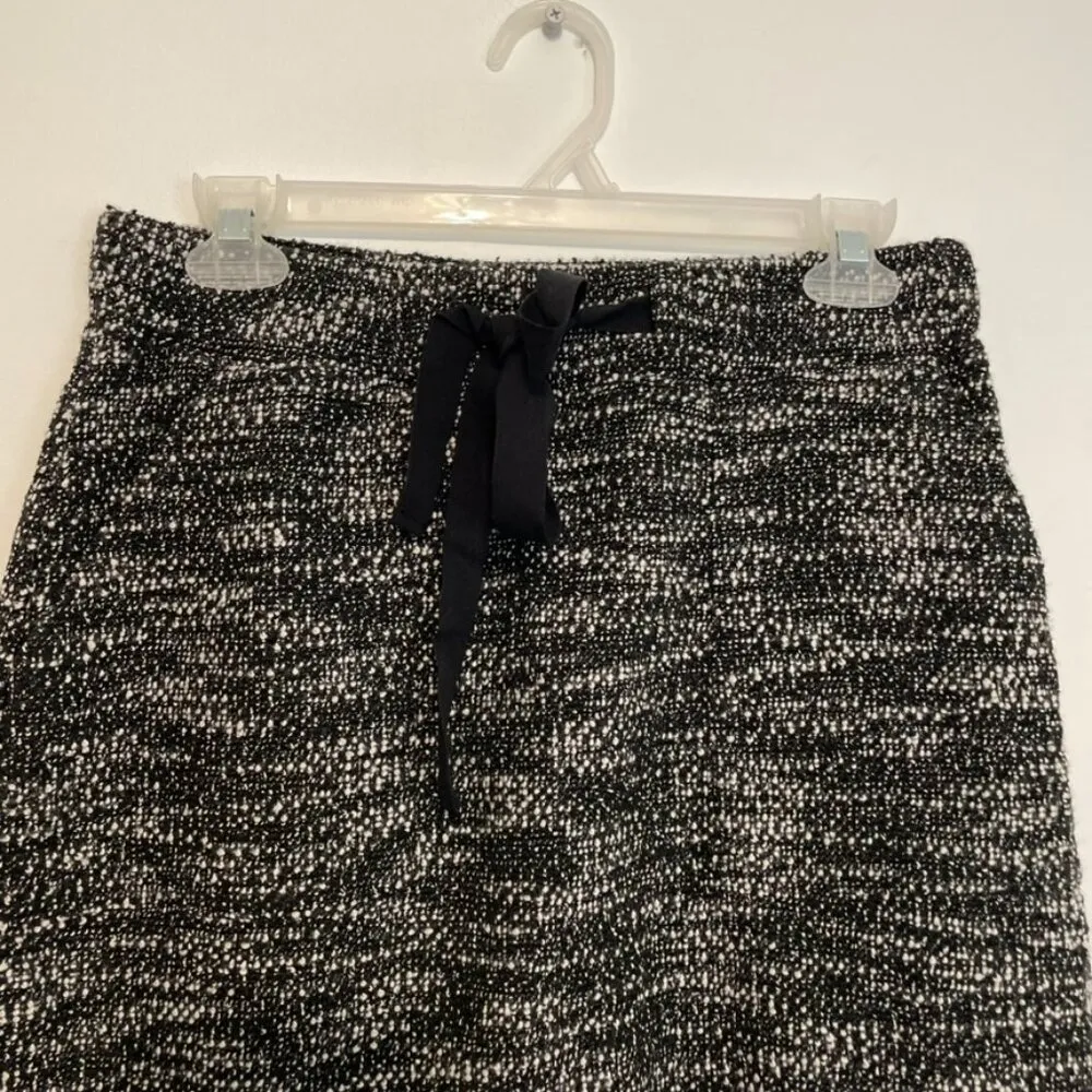 ANN TAYLOR LOFT Petites Boucle Pocket Drawstring Skirt Black White PETITE Small - Image 5