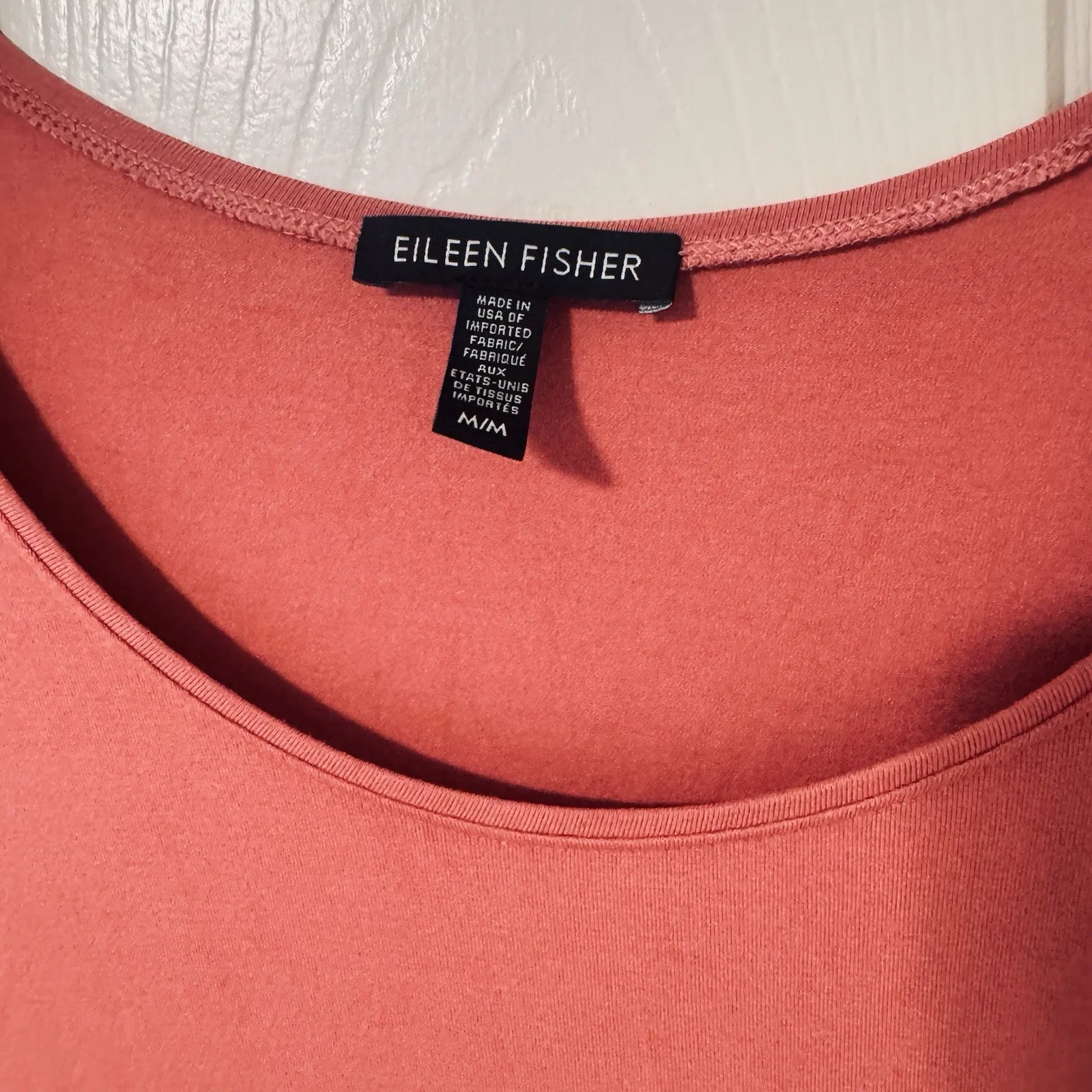 Eileen Fisher Viscose Jersey Tunic Dress Knit Top Size M Watermelon Tangerine - Image 2
