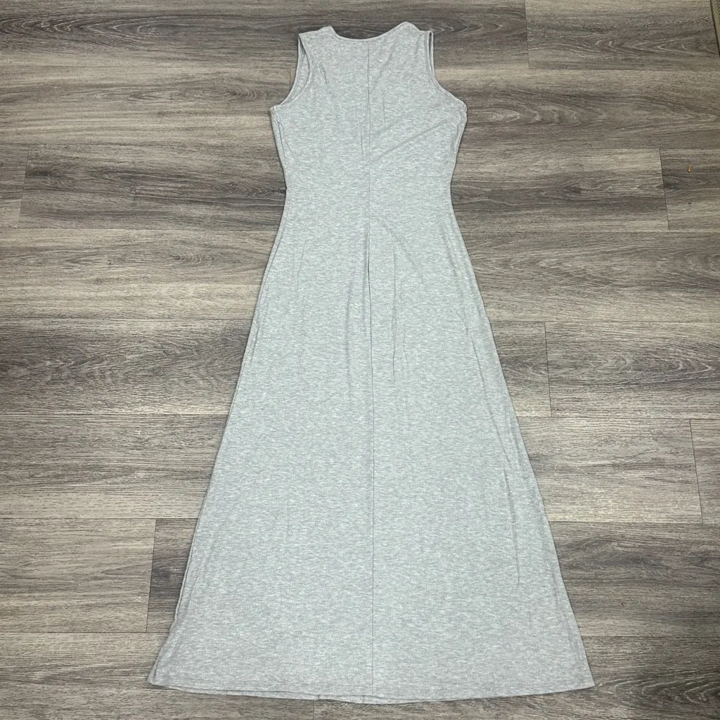 See You Monday Heather Gray Maxi Ribbed Tank Dress - Image 2