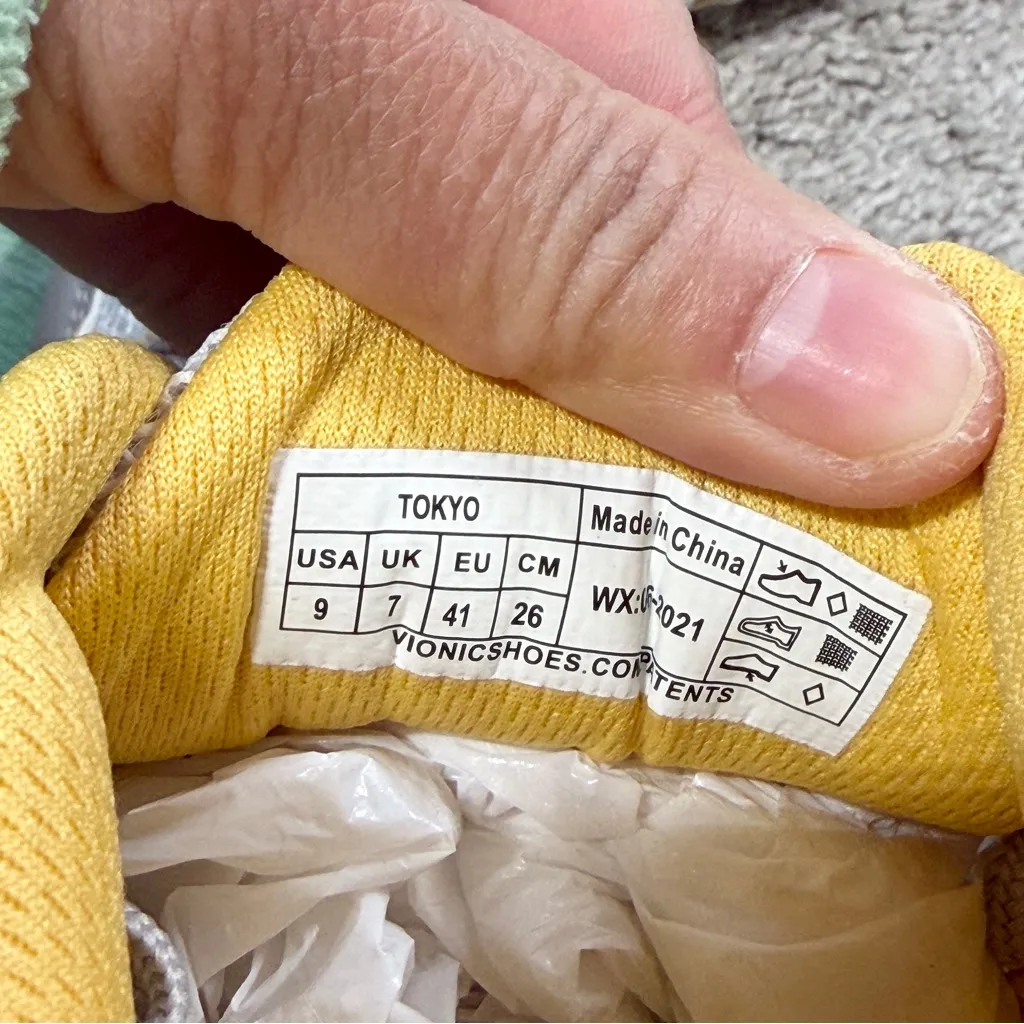 Vionic Women’s Tokyo Fitness Sneakers Walking Shoes Comfort in Yellow White 9 - Image 12