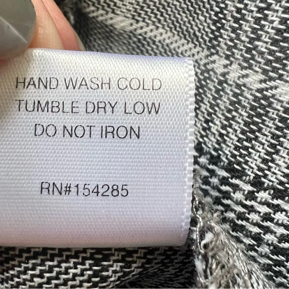 Kendall & Kylie Plaid Paperbag Skirt NWT from PacSun Black White Grey Tie Belt L - Image 11