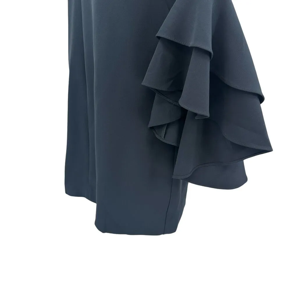 Milly Nicole Dress Mini‎ Sheath 3/4 Length Bell Sleeves V-Neckline Blue Size 8 - Image 6