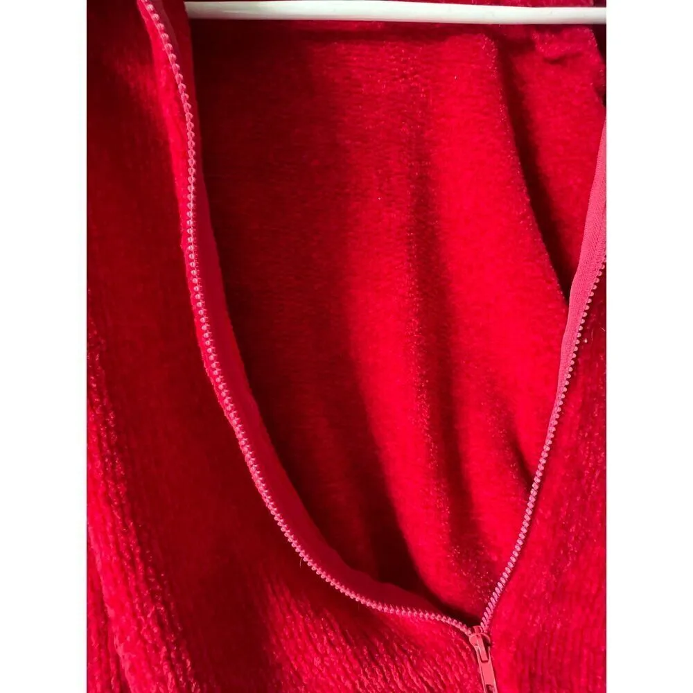 Red cozy sweater Women's cardigan Large zipped romantic casual fresh luxury L. - Image 6