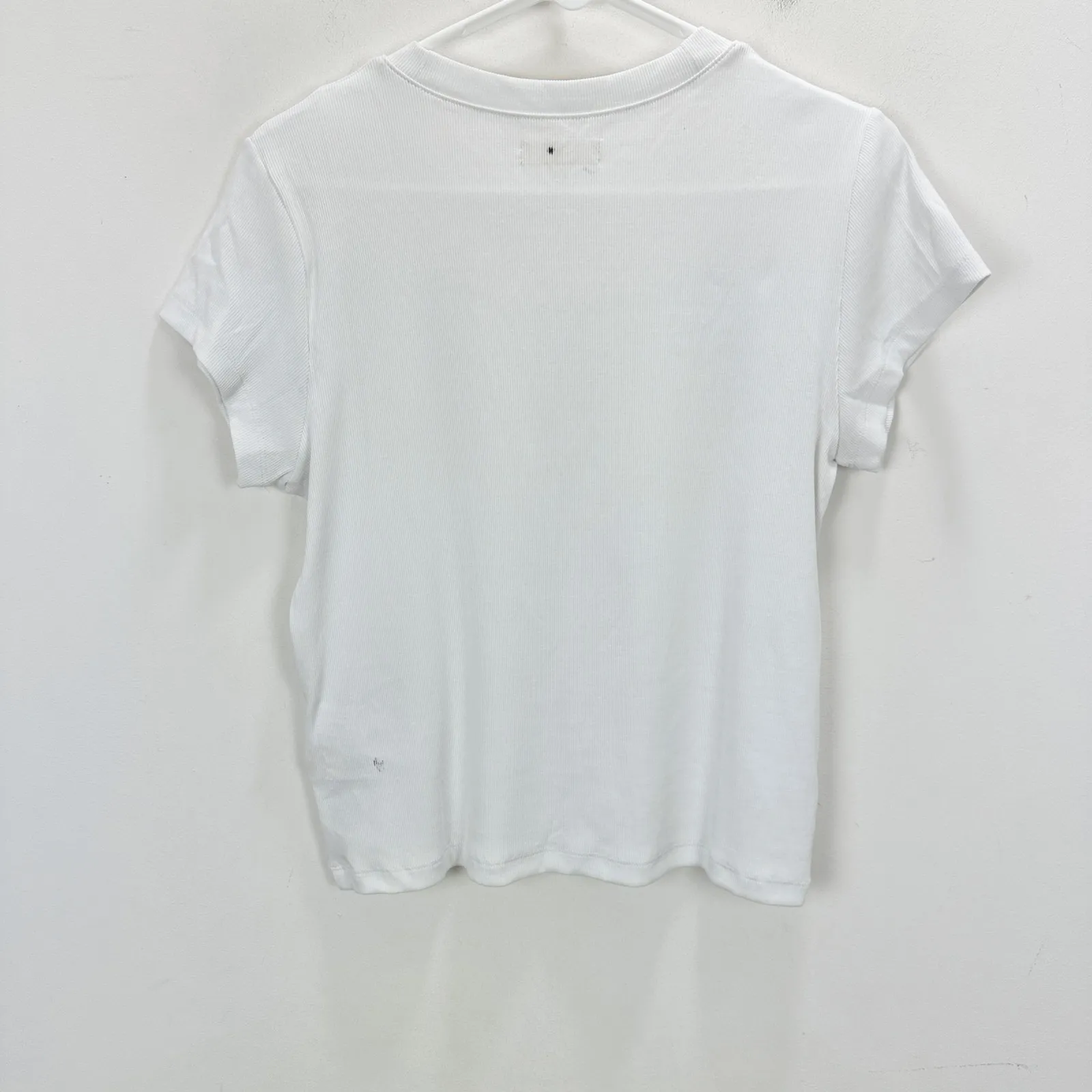 Madewell Supima Rib Tee Shirt Crewneck Basics Stretch Minimalist White L NWT - Image 7