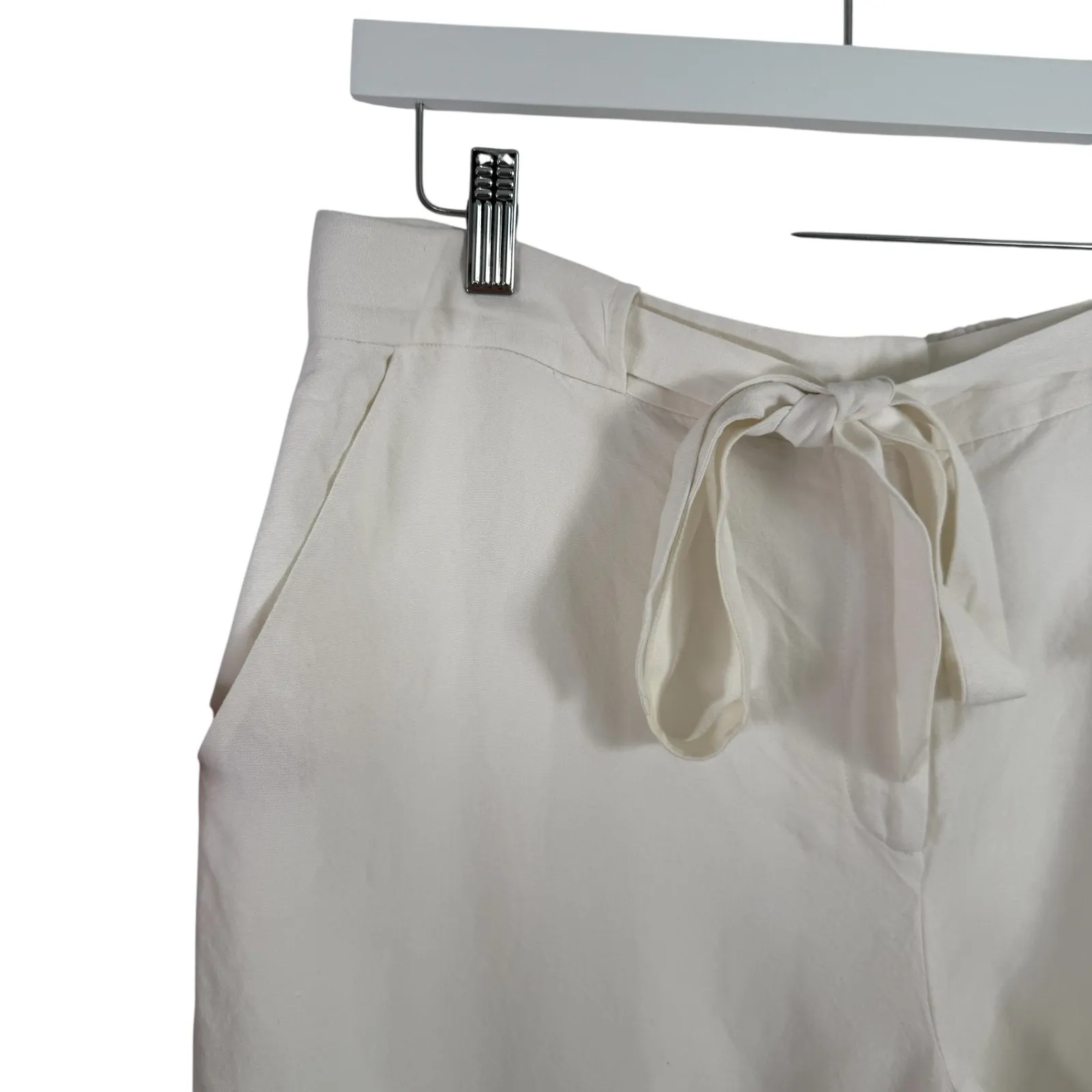 Jenni Kayne White Linen Wide Leg Pants Coastal Beach Lagenlook Womens Large? - Image 2