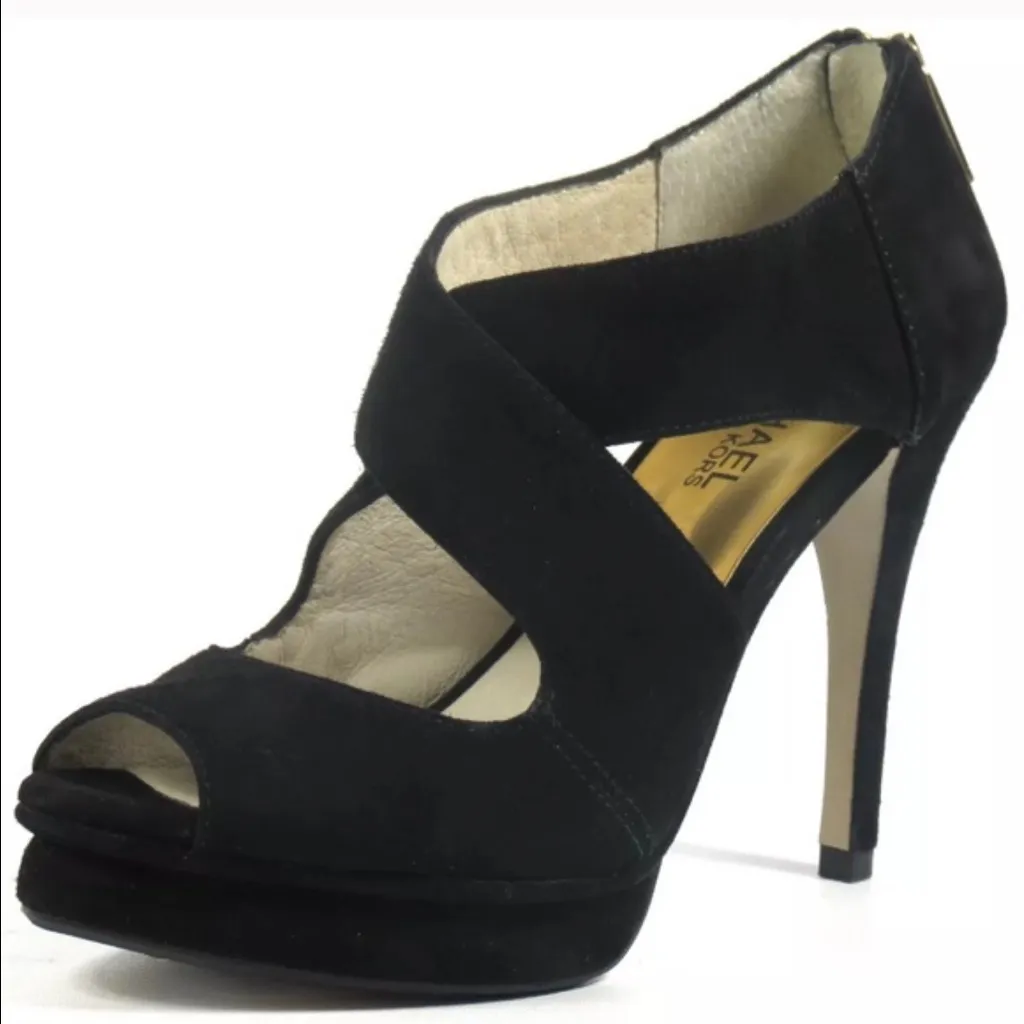 Michael Kors MICHAEL  Black Cross Strap Sandals - Image 2