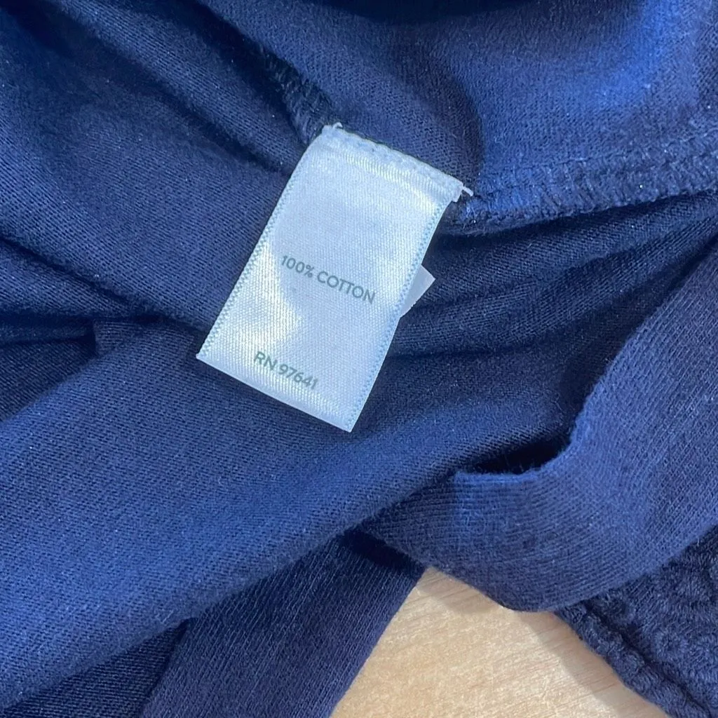 J.‎ Jill Eyelet Tunic Blouse Top Bell Sleeves Square Neck Navy Cotton Size XL Blue - Image 6