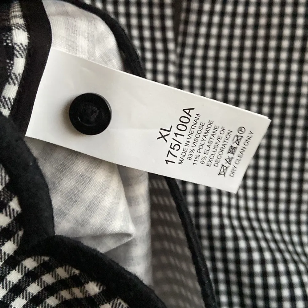 Kate Spade Jazzy Gingham Scallop Ponte Top (Sz XL) Black & White Check NWT - Image 9