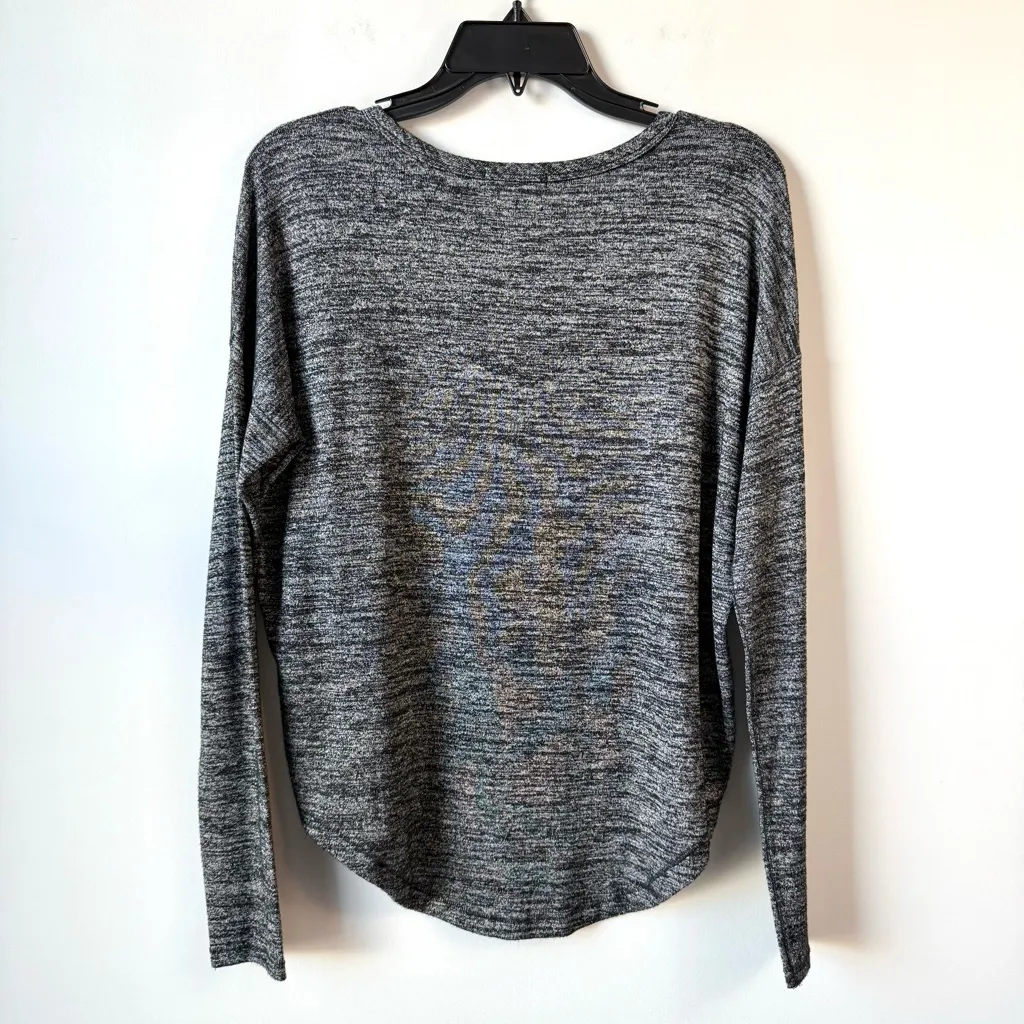Rag & Bone Hudson Dolman Long Sleeve Top Marled Black XS - Image 7