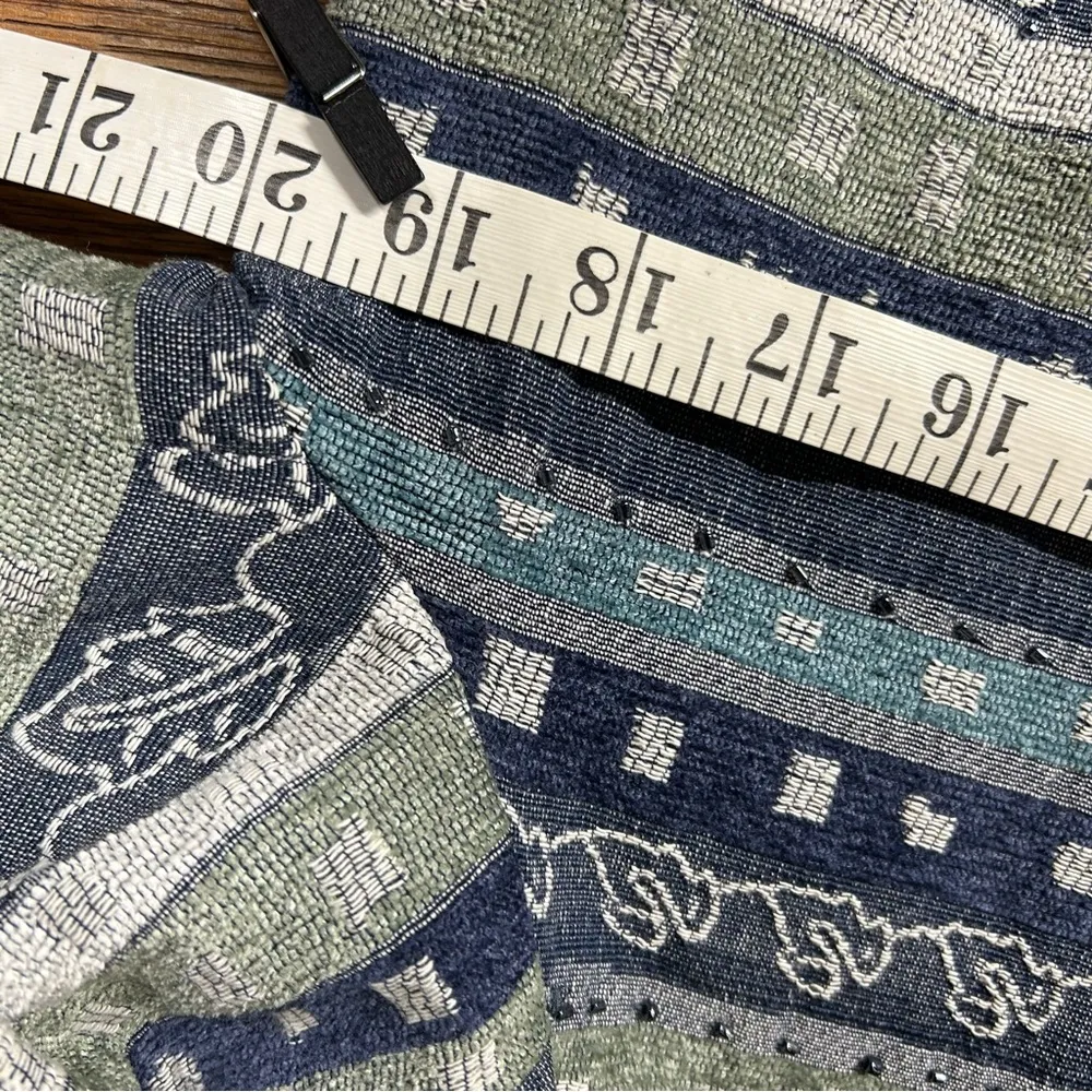 Alfred Dunner Blue Green Turquiose Striped Beaded Open Lined Jacket Size 6P - Image 8