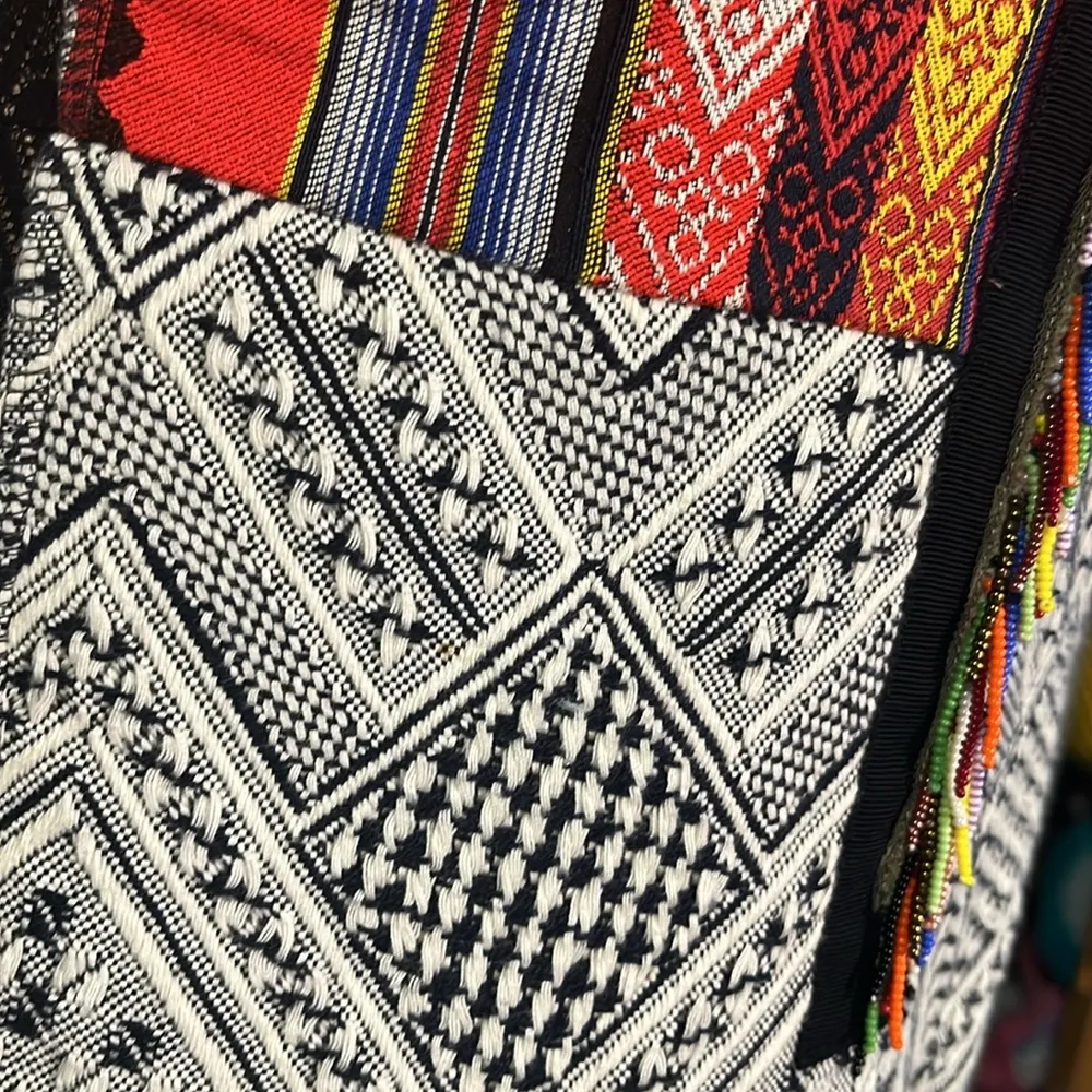 Byron Lars Multicolor Bodycon Midi Dress Scoop Neck Sleeveless Mesh Bead Size 4 Red - Image 5