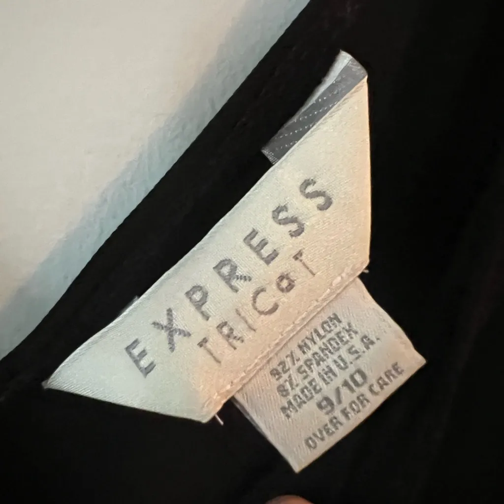 Vintage Express Tricot Black Maxi Dress V-Neck Sleeveless Y2K 90s Capsule - Image 2