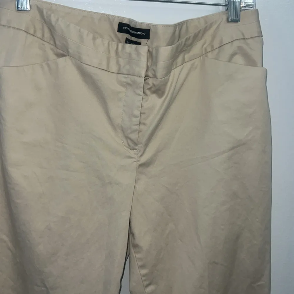 Express Editor Flare Trouser Pants Size 10 Tan - Image 5