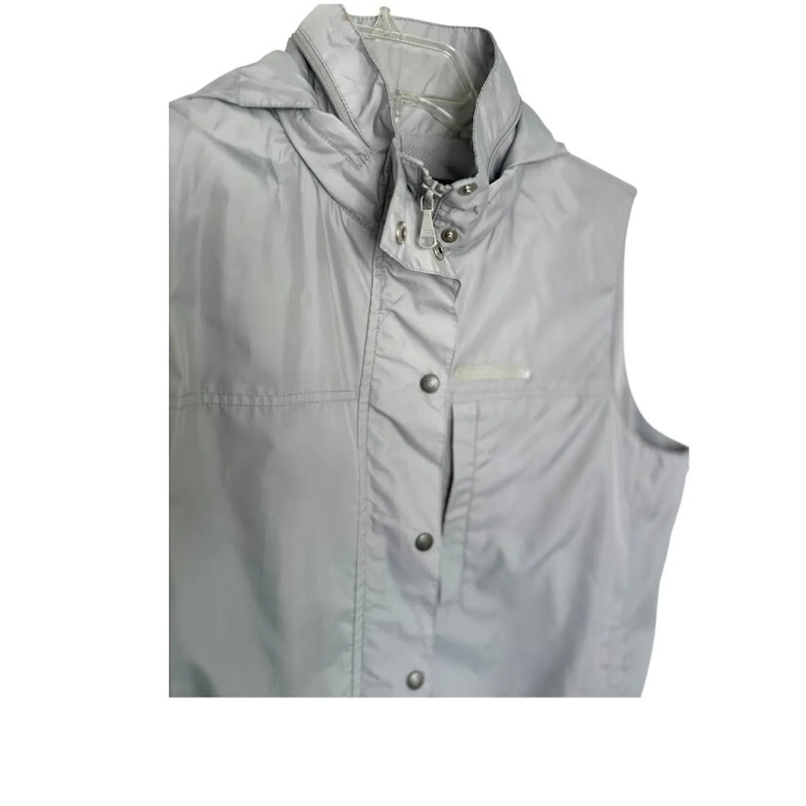 Lauren Ralph Lauren Jacket Womens Small Zip Lined Vest Grey Windbreaker Outdoor - Image 2