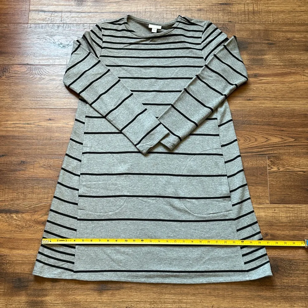 J. Jill Women’s A Line Sweatshirt Dress Striped Knee Length Size Small - Image 7
