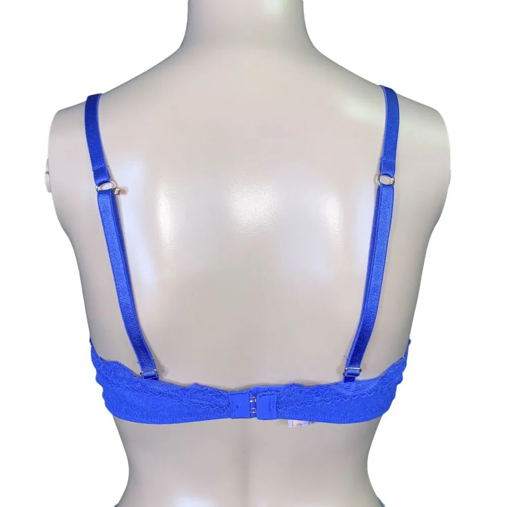 Savage X Fenty Womens Convertible Bra Lace Underwire Lightly Lined Blue 34C - Image 4