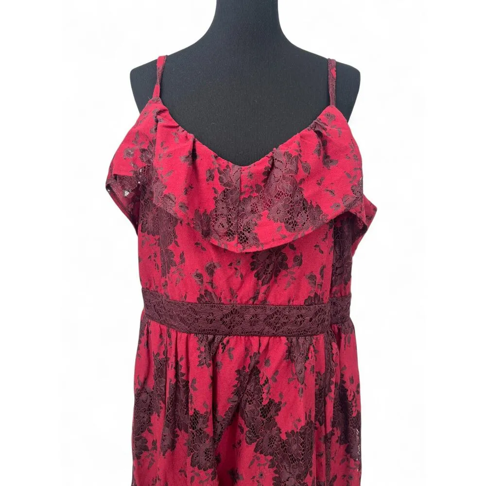 New Torrid | 2X 18-20 | Lace Two Tones Lace Tiered Maxi Dress Ruffle Long - Image 3