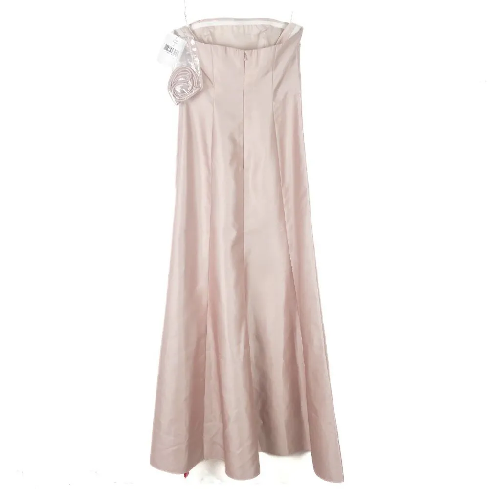 NWT Alfred Sung Strapless Satin A-Line Gown in Cameo Dress D764 Size 4 NEW - Image 7