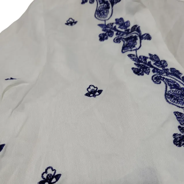 Boho Me Top Size Small Bohemian Blouse 3/4 Sleeve Embroidery Embroidered Paisley - Image 5