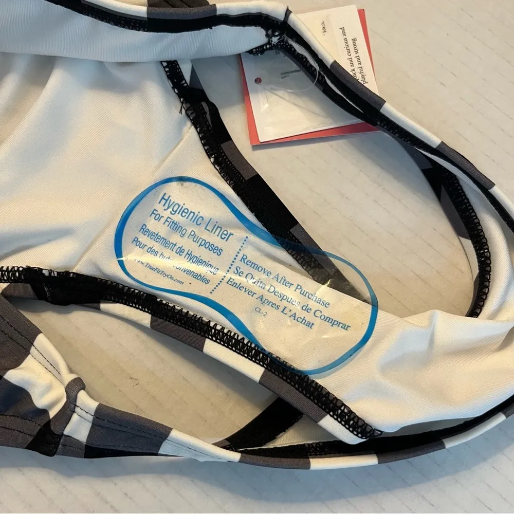 Kate Spade Bikini Bottoms Black & White Gingham Plaid Mid Rise Bottoms Sz S NWT - Image 10