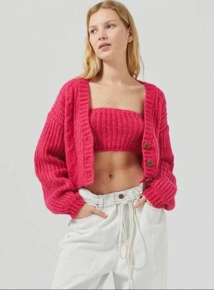 Knit Cropped Cardigan - Image 3