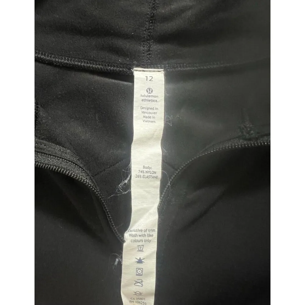 Lululemon 12 Running 1/2 1/4 Zip Pullover Mock Top Black Reflective Chevron - Image 9