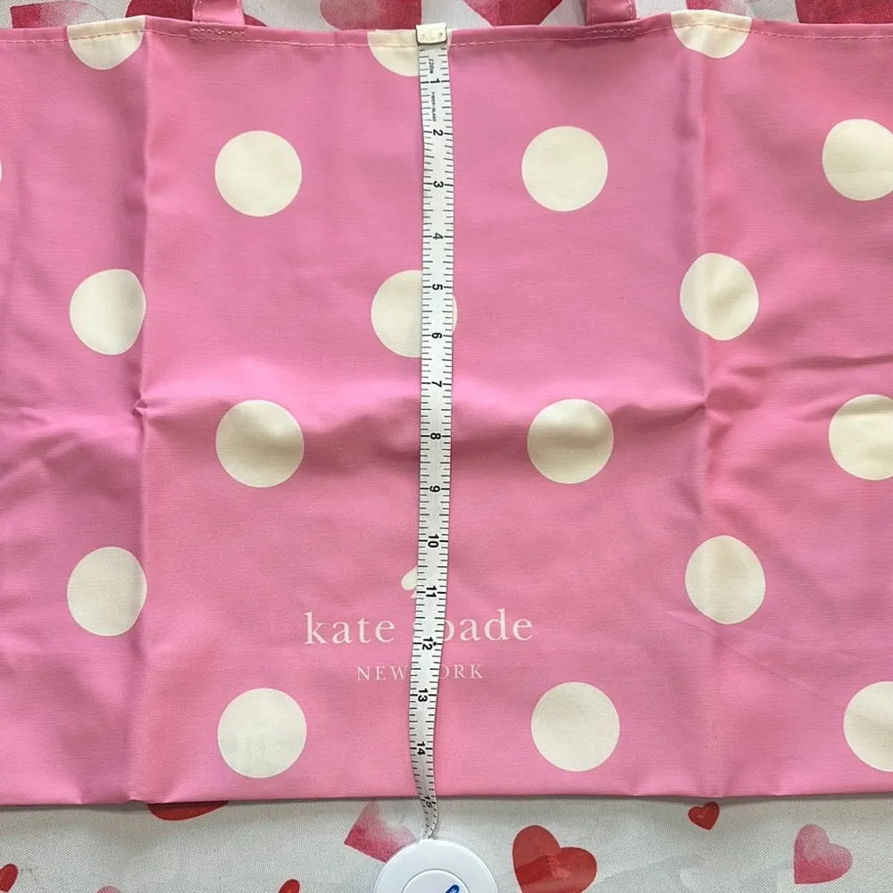 NWT Kate Spade Pink and White Polka Dot Large Tote - Image 3