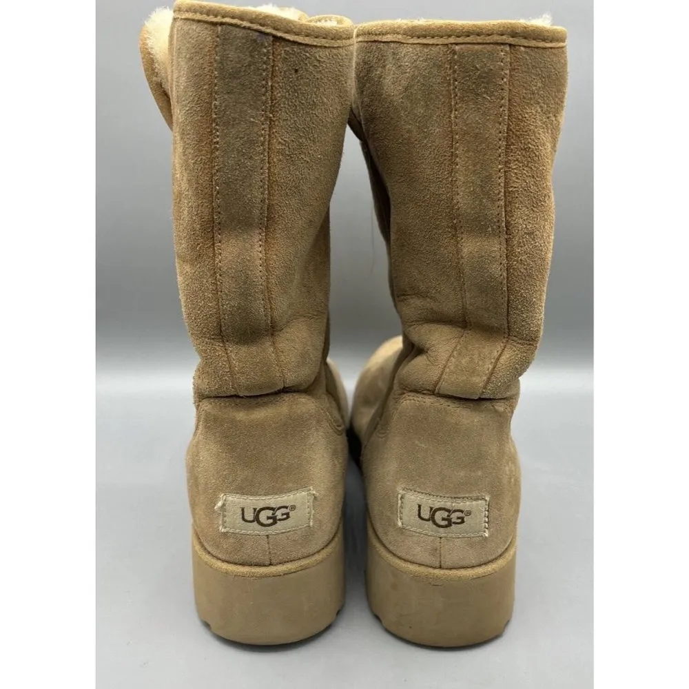 UGG Amie Classic Slim Chestnut Suede Shearling Women’s Wedge Boots Size 9 - Image 3