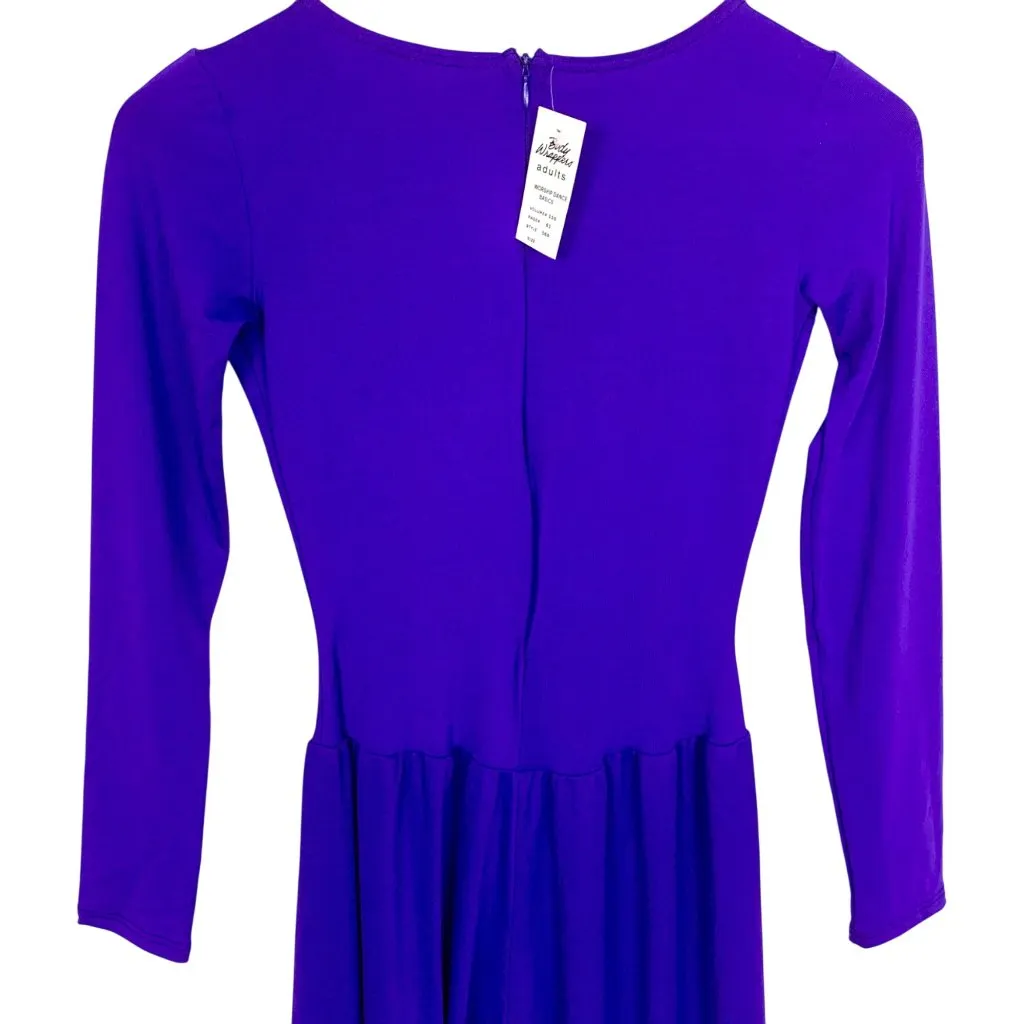 Body Wrappers Praise Dance Jumpsuit Size M Palazzo Pants Worship Purple Zip Back - Image 7