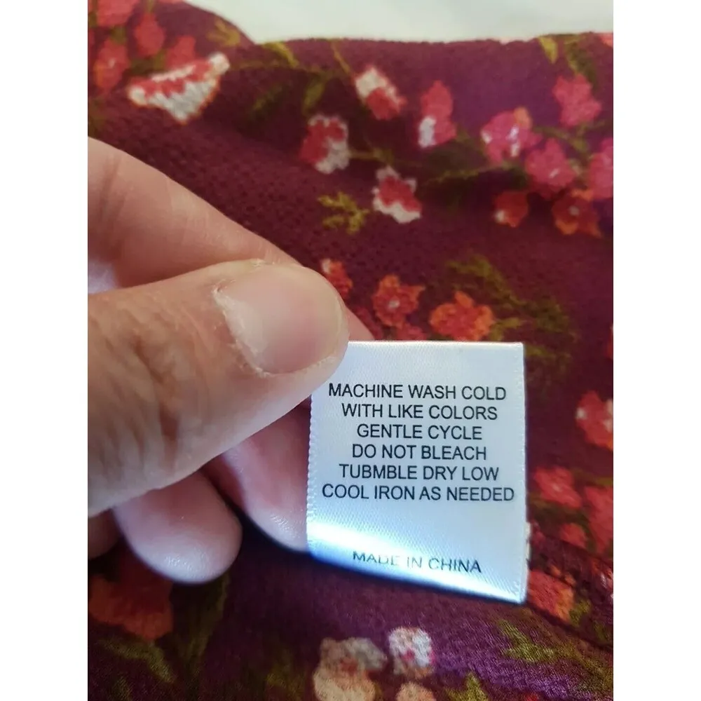 Womens Dress Sz XS Floral Off Shoulder Smocked High Low Bohowestern - Image 11