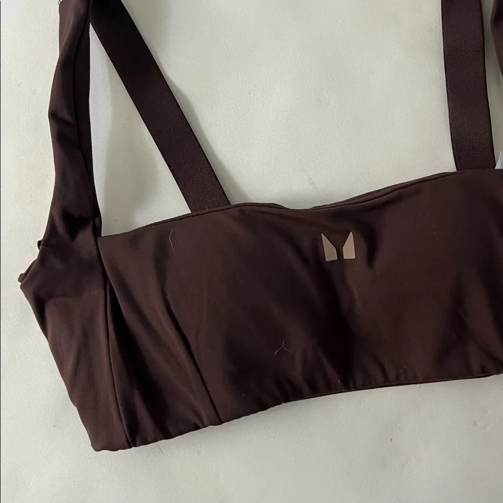 NWT MP Studio Open Back Sports Bra in Chocolate Brown Size Small - Image 5