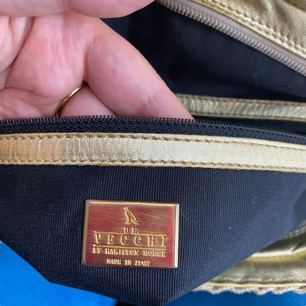 De Vecchi By Hamilton Hodge Woven Top Zip Beach Bag Natural Beige Italian Made Tan - Image 3