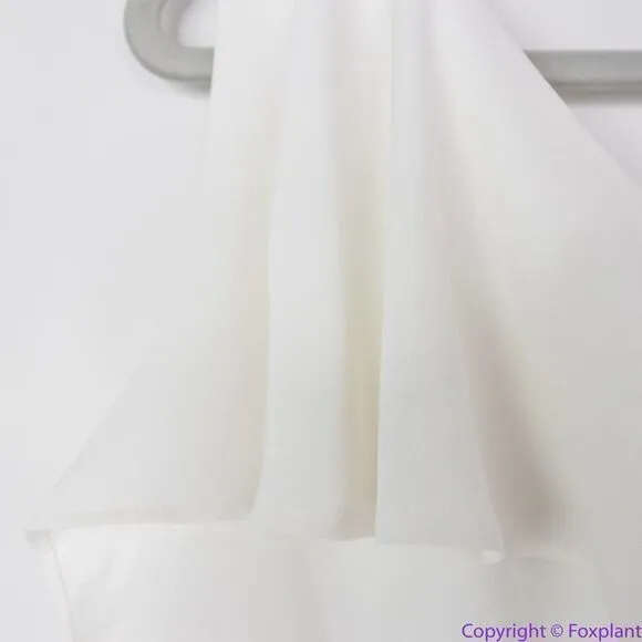 NEW White House Black Market white one shoulder‎ ruffle jumpsuit, 12 - Image 11