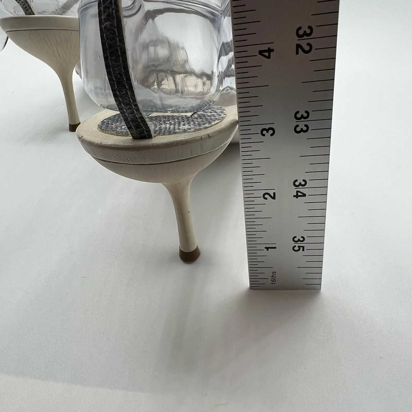 Furla Snakeskin Embossed Leather Strappy Ankle Heel Sandals Cream Size 39 US 8.5 - Image 5