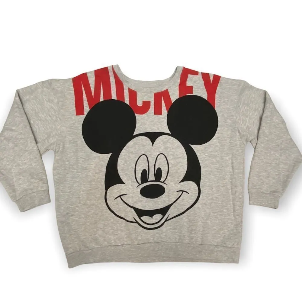 Disney Mickey Mouse Heather Gray Crew Neck Sweatshirt - Image 11