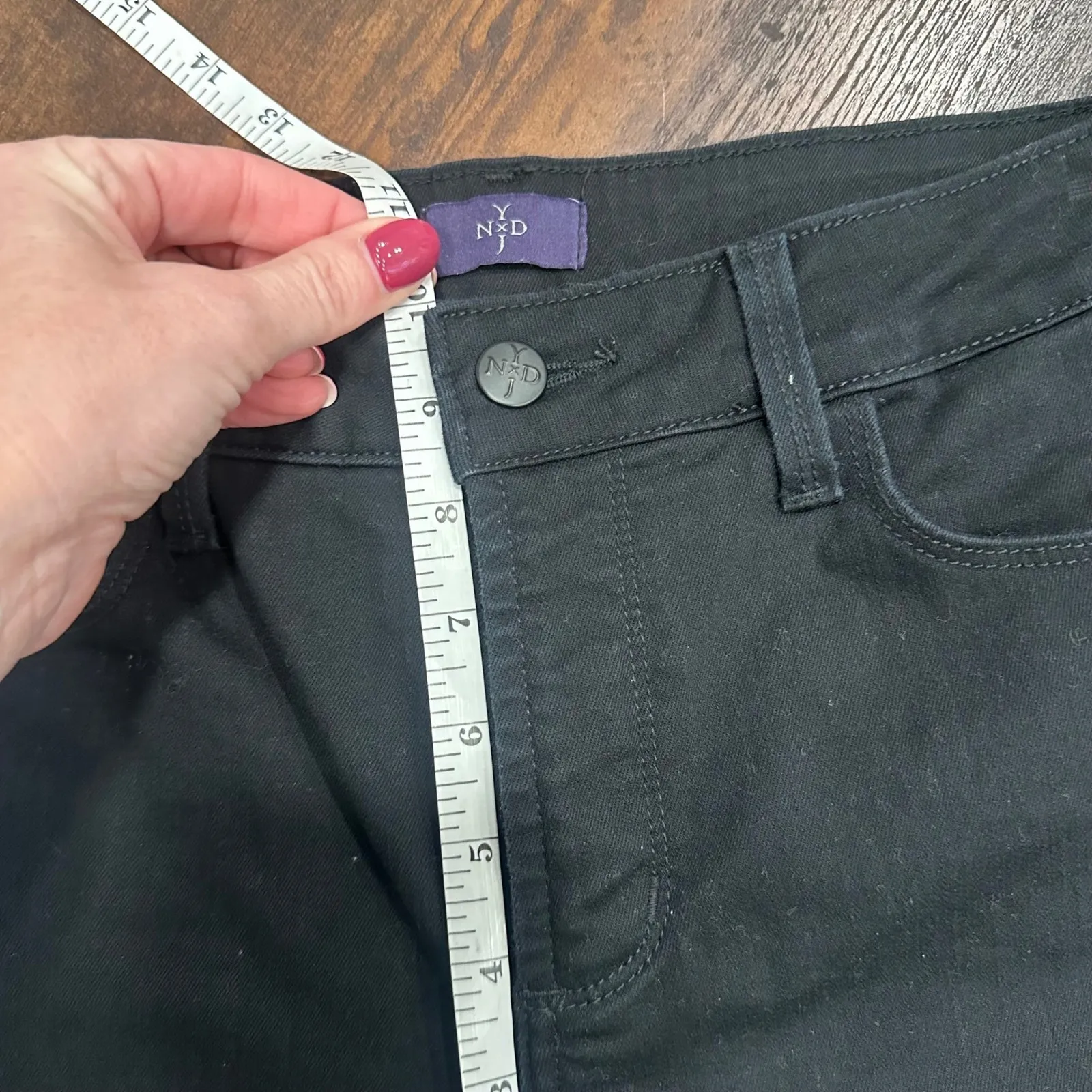 NYDJ Black Crop Jeans Lift Tuck Technology Size 6 Petite - Image 11