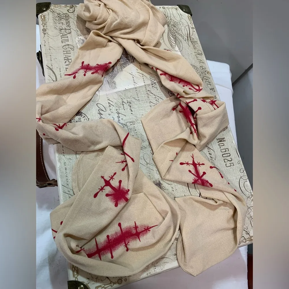 Costumes USA Beige Bloody Stitches Tights Red - Image 4