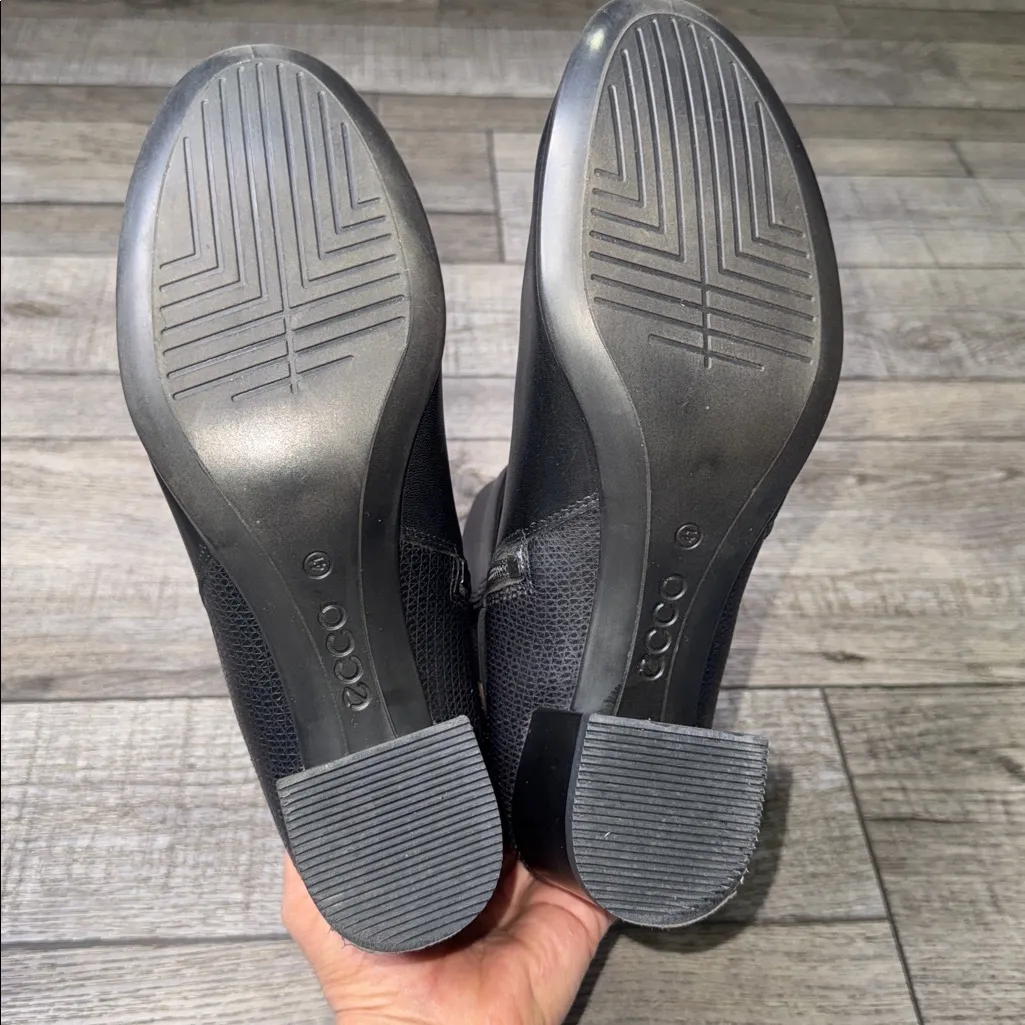 Ecco Danish Design Black Classic Black Leather Ankle Booties - Image 11