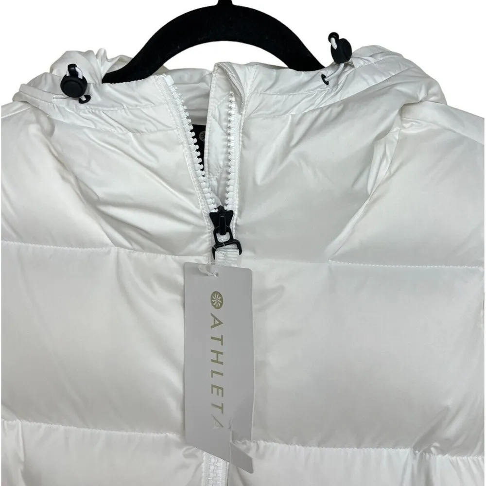 Athleta Snow Down Cropped Puffer Jacket White Women’s Size XS - Image 3
