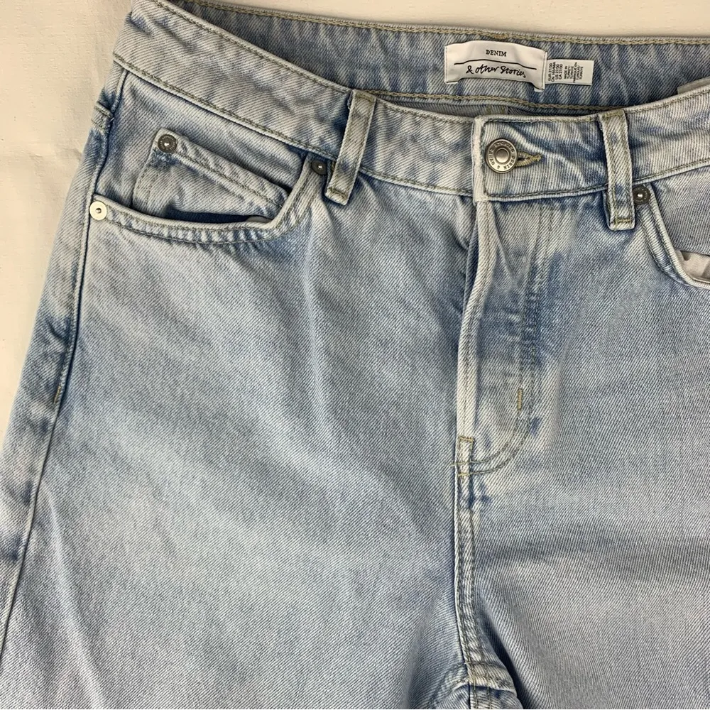 & Other Stories size 27 straight leg light wash jeans Sky Blue Denim Pants - Image 6