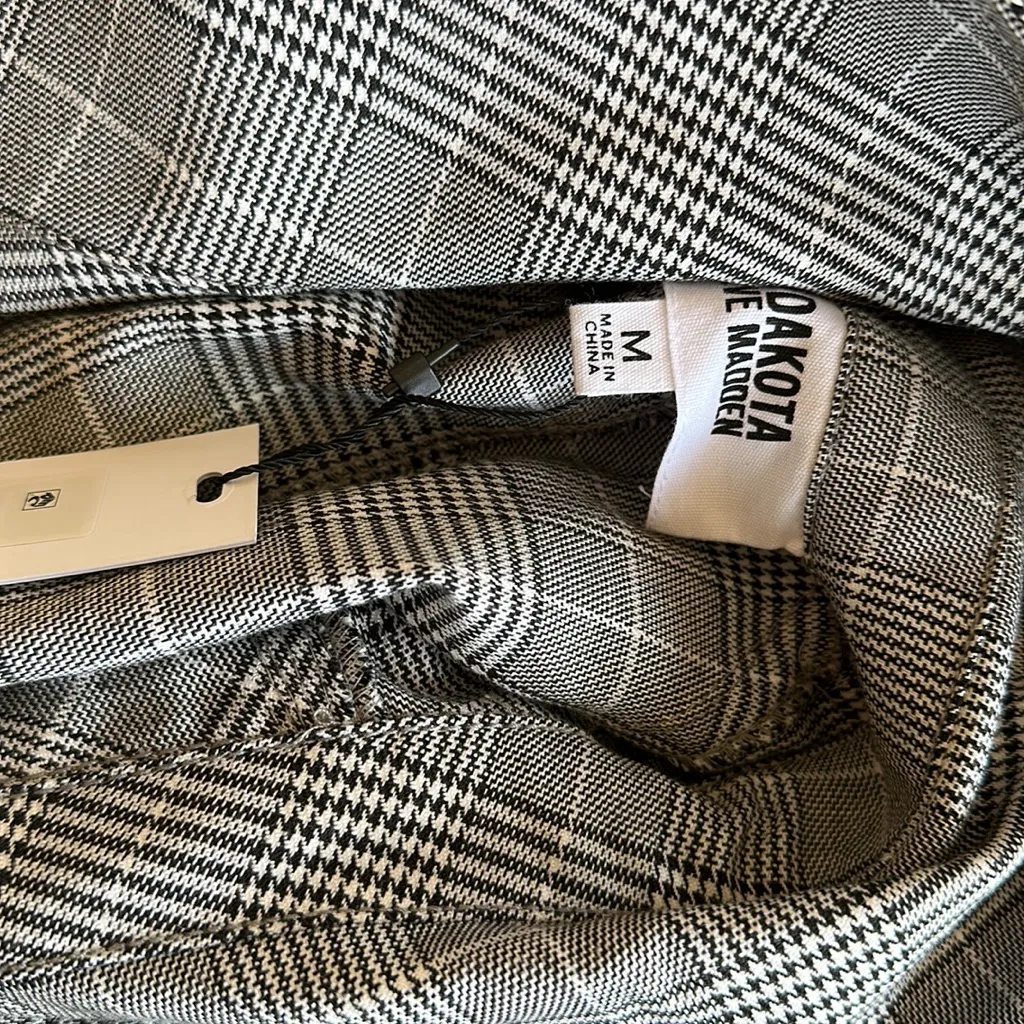 NWT Steve Madden BB Dakota Glen plaid trench coat Black Multi Size M - Image 8