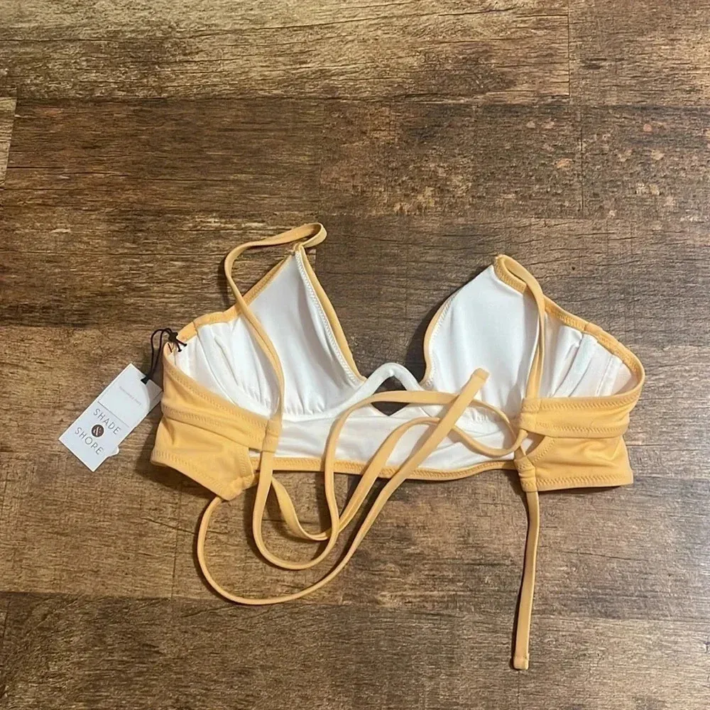 Shade & Shore bright neon orange bikini top NWT - Image 4