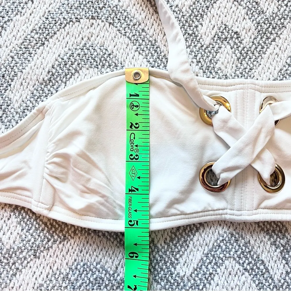 MICHAEL KORS White Strapless Bikini Swim Top XS - Image 8