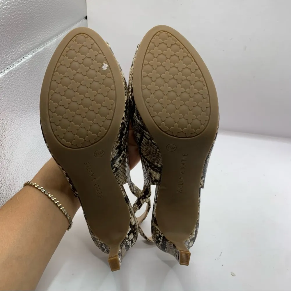 Women's Kelly & Katie Nerani Python PU Dress Sandals Heels size 7.5M F15 - Image 8