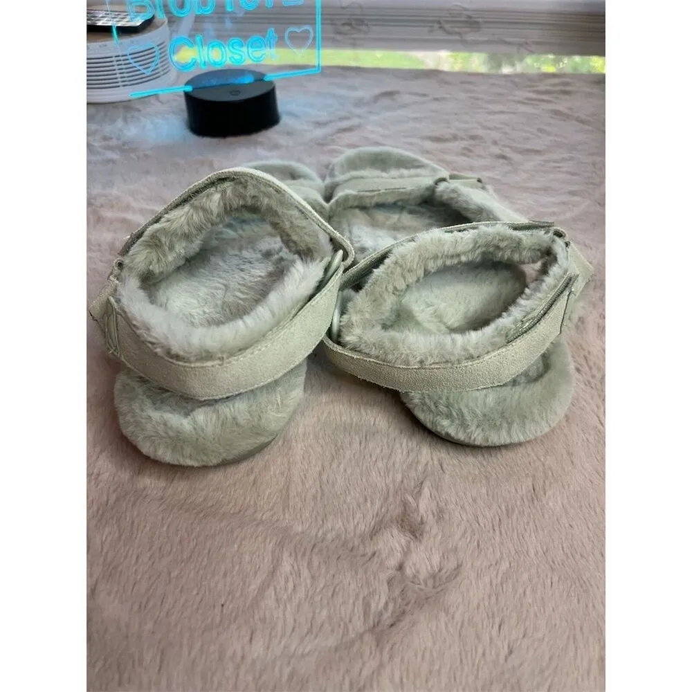 Vionic Viva Women's Suede Slingback Sandals Green Size 9 Adjustable Fuzzy - Image 3